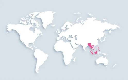 World map showing distribution