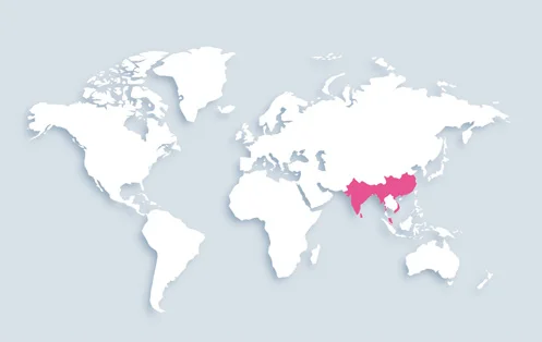 World map showing distribution