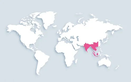 World map showing distribution