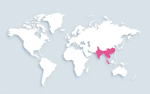 World map showing distribution