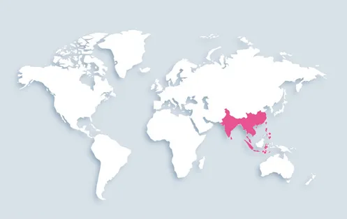 World map showing distribution