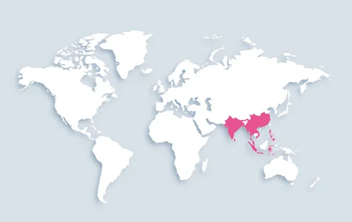 World map showing distribution