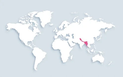 World map showing distribution