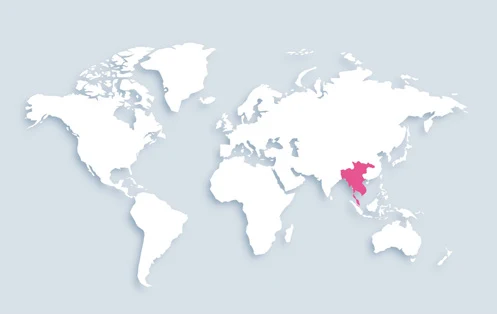 World map showing distribution