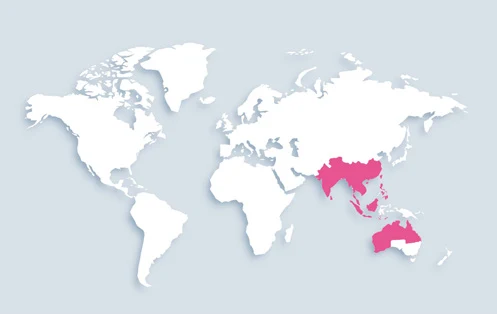 World map showing distribution