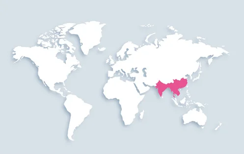 World map showing distribution