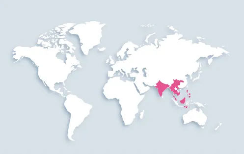 World map showing distribution