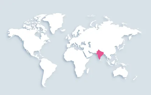 World map showing distribution