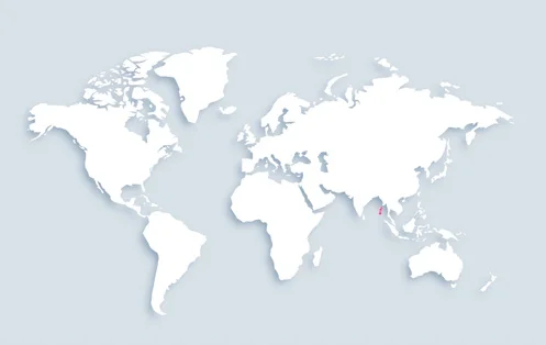 World map showing distribution