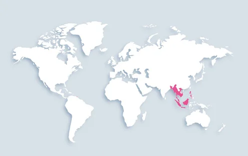 World map showing distribution
