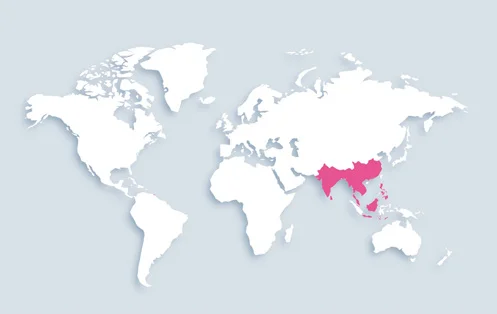 World map showing distribution