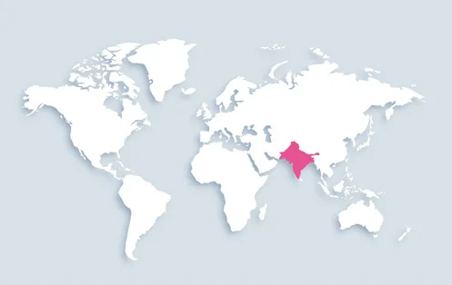 World map showing distribution
