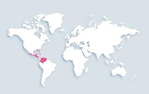 World map showing distribution
