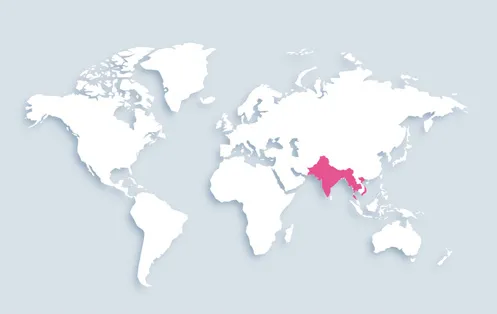 World map showing distribution