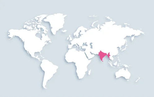 World map showing distribution
