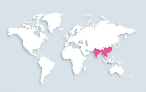 World map showing distribution