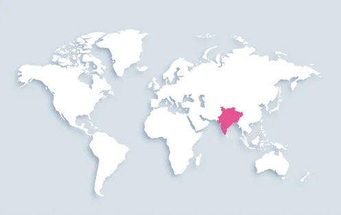 World map showing distribution