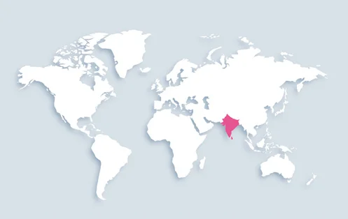 World map showing distribution