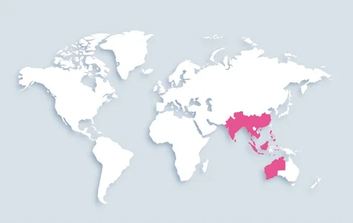 World map showing distribution