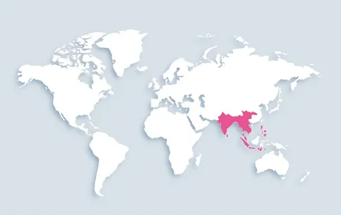 World map showing distribution