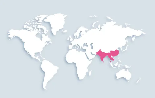 World map showing distribution
