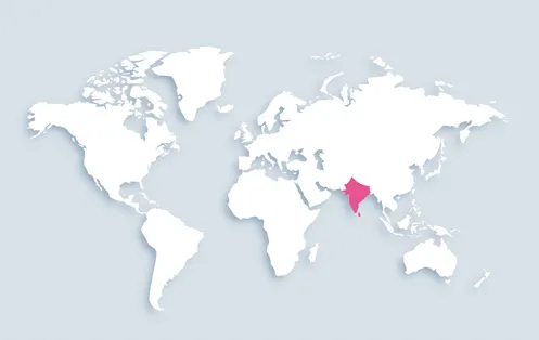 World map showing distribution