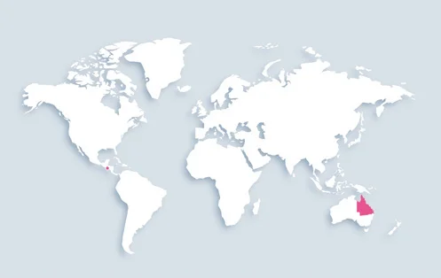 World map showing distribution